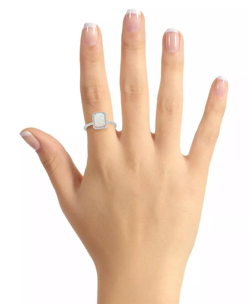 Macy
s Lab-Grown Opal (3/4 ct. t.w.) and Lab-Grown Sapphire (1/4 ct. t.w.) Halo Ring in 10K White Gold 2