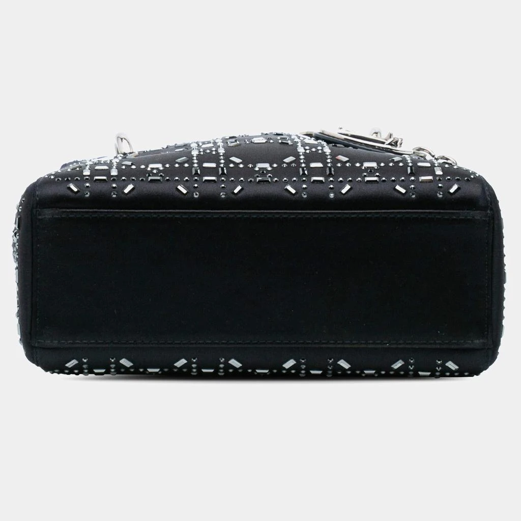 Dior Dior Black Mini Satin Cannage Strass Crystal Embellished Lady Dior Bag 5