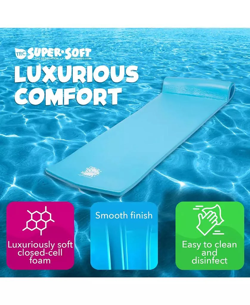 TRC Recreation Splash 1.25" Thick Foam Swimming Pool Float Mat, Marina Blue 4