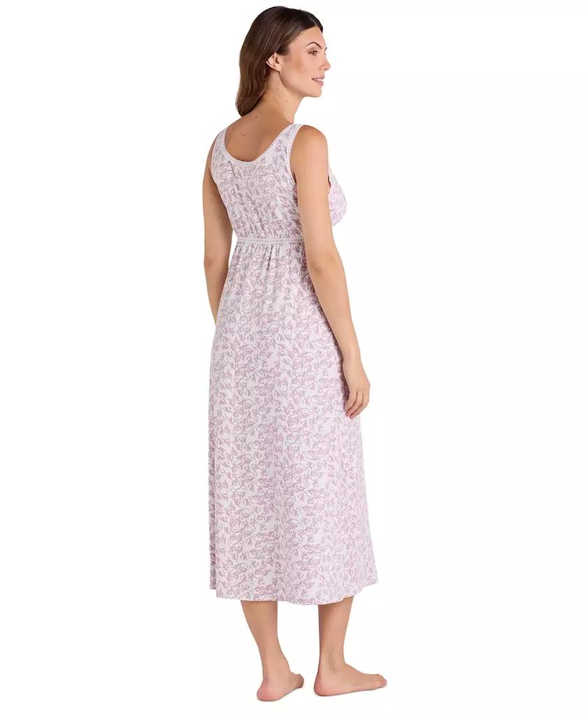 Miss Elaine Women's Sleeveless Printed Long Gown