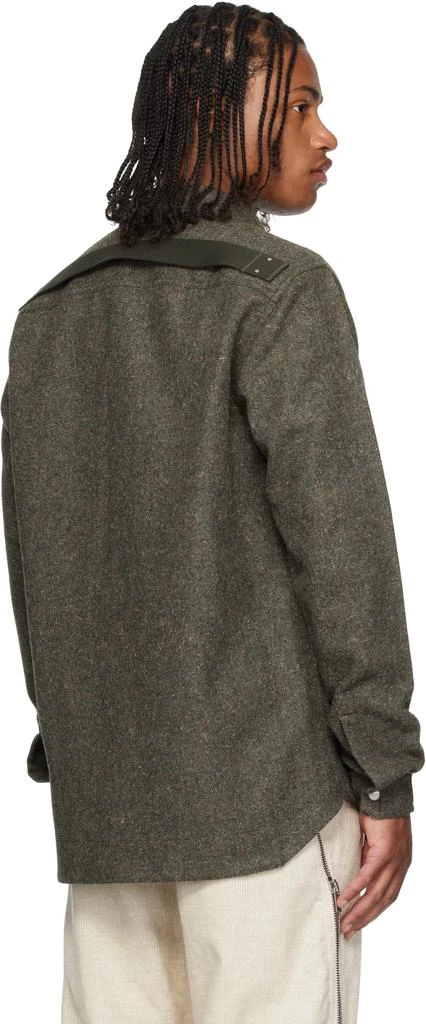 Rick Owens Khaki Concordians Rugged Wool Shirt 3