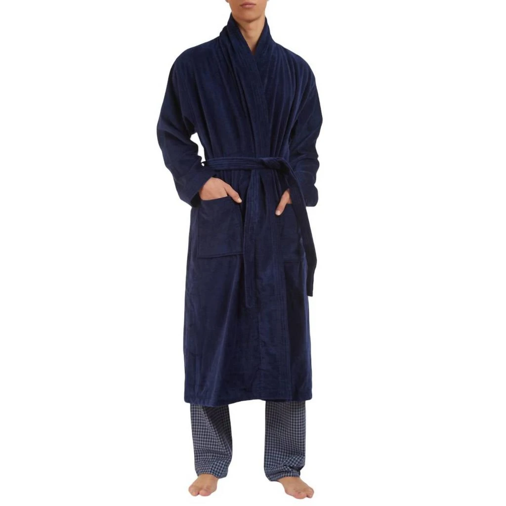 Derek Rose Men's Triton Terry Cotton Bathrobe 1