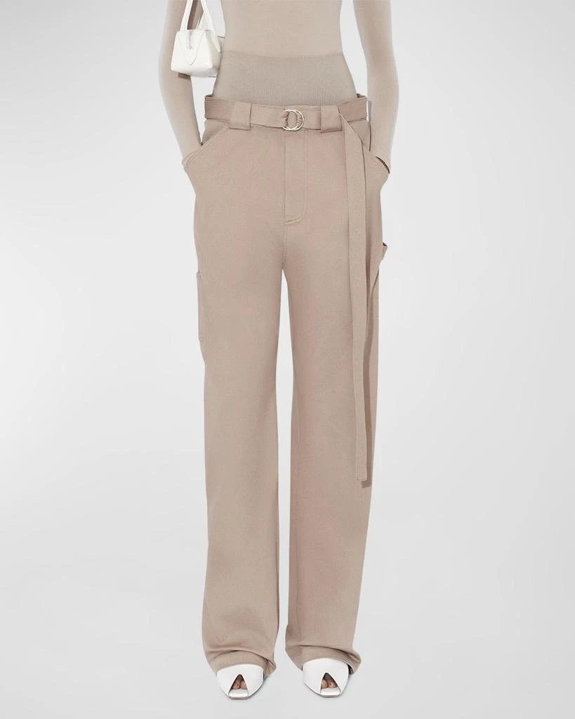 ALAIA Wide-Leg Cargo Trousers with Knit Band 1