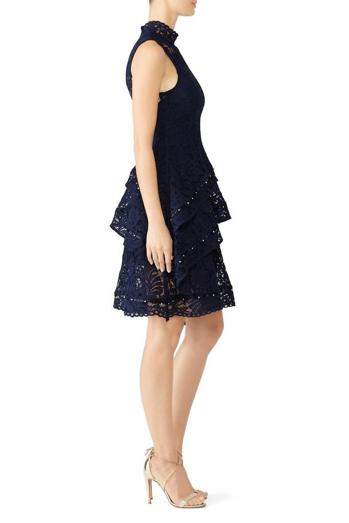 Keepsake Star Crossed Lace Dress In Blue