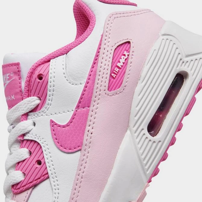 NIKE Girls' Little Kids' Nike Air Max 90 Leather Casual Shoes 3