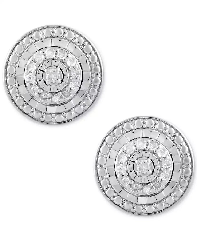 Macy's Diamond Multi-Halo Stud Earrings (1/10 ct. t.w.) in Sterling Silver 3