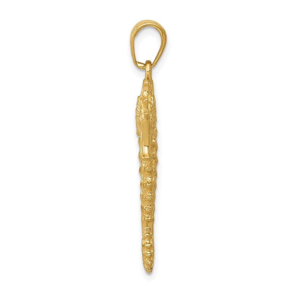 Diamond2Deal 14k Yellow Gold 3-D Seahorse Pendant 2