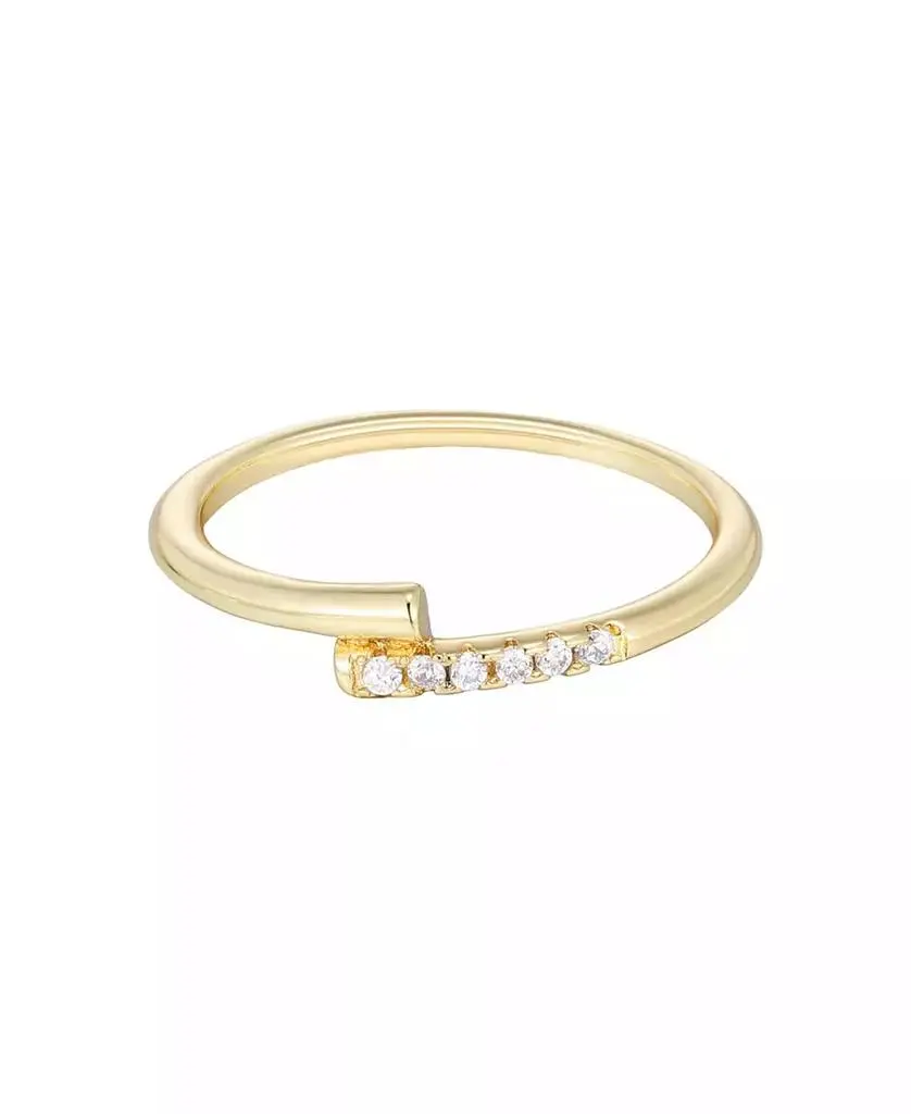 ADORNIA Gold Cubic Zirconia Overlap Band Ring