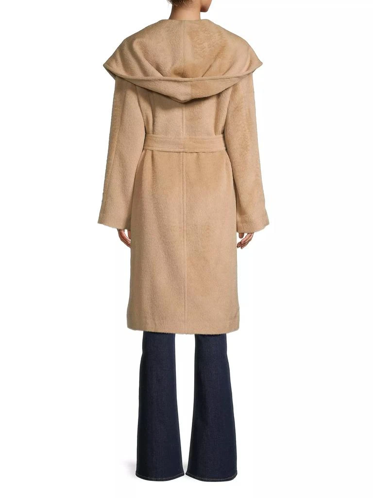 Sofia Cashmere Alpaca-Blend Hooded Wrap Coat 5