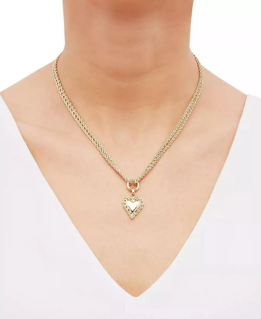 Macy
s Puff Heart Rope-Framed 18" Pendant Necklace in 10k Gold 2