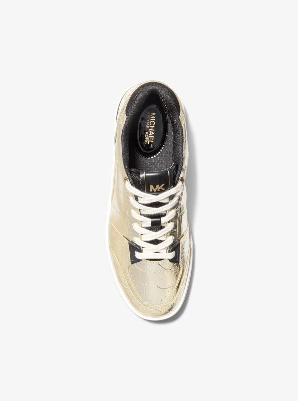 Michael Kors Rebel Metallic Crocodile Embossed Leather Sneaker 4