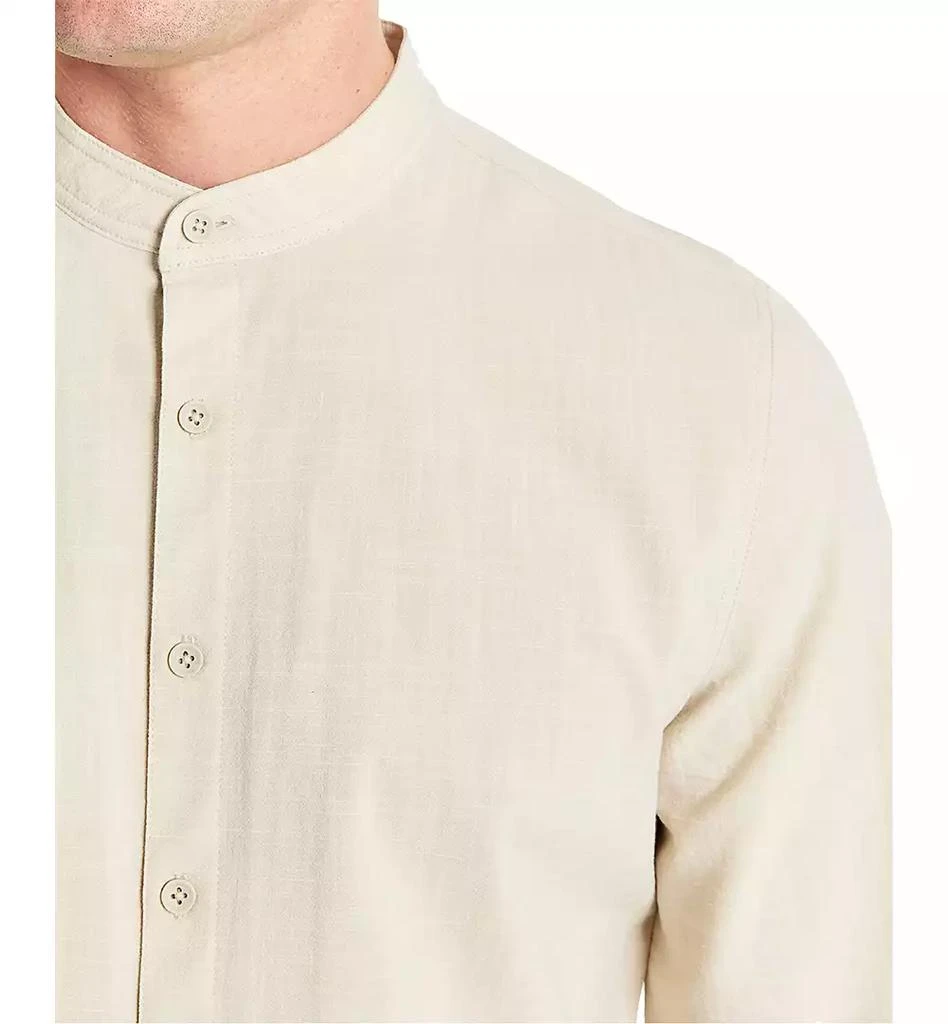 Kenneth Cole Men's Slim-Fit Performance Stretch Textured Band-Collar Button-Down Shirt 3