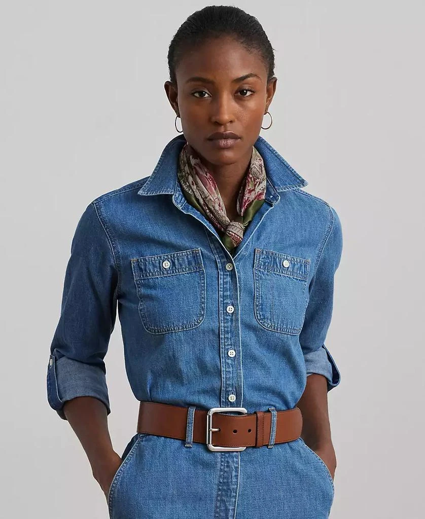 Ralph Lauren Petite Denim Wide-Leg Jumpsuit 3