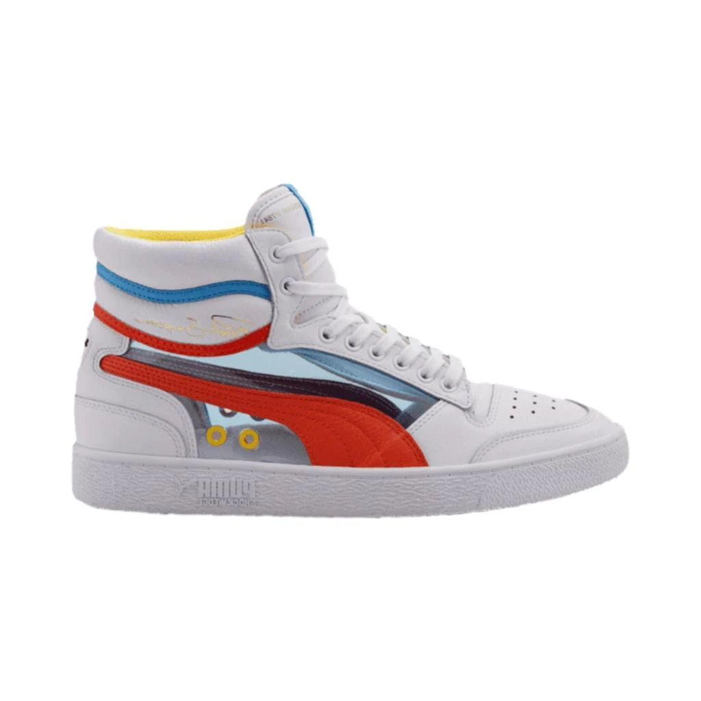 Puma Ralph Sampson Mid Glass White/Hot Coral/Ethereal Blue  371582-02 Men's 1