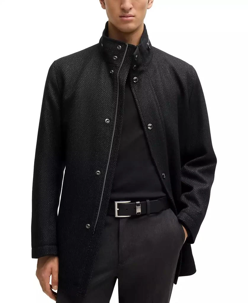 Hugo Boss Men's Micro-Patterned Relaxed-Fit Coat 1
