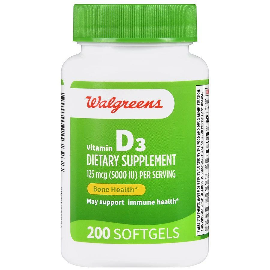 Walgreens Vitamin D3 125 mcg (5000 IU) Softgels (200 days) 2