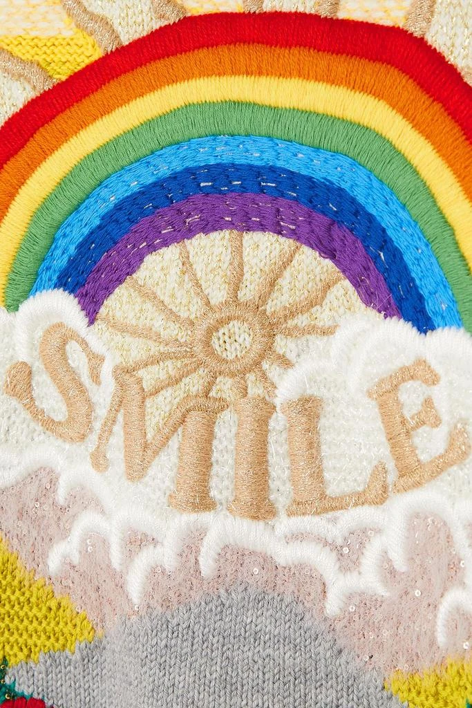 Stella McCartney Festive Smile embroidered intarsia wool-blend sweater 4