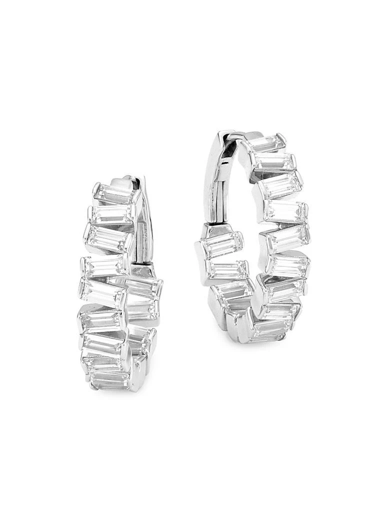 Adriana Orsini Stacked Sterling Silver
Cubic Zirconia Medium Hoop Earrings