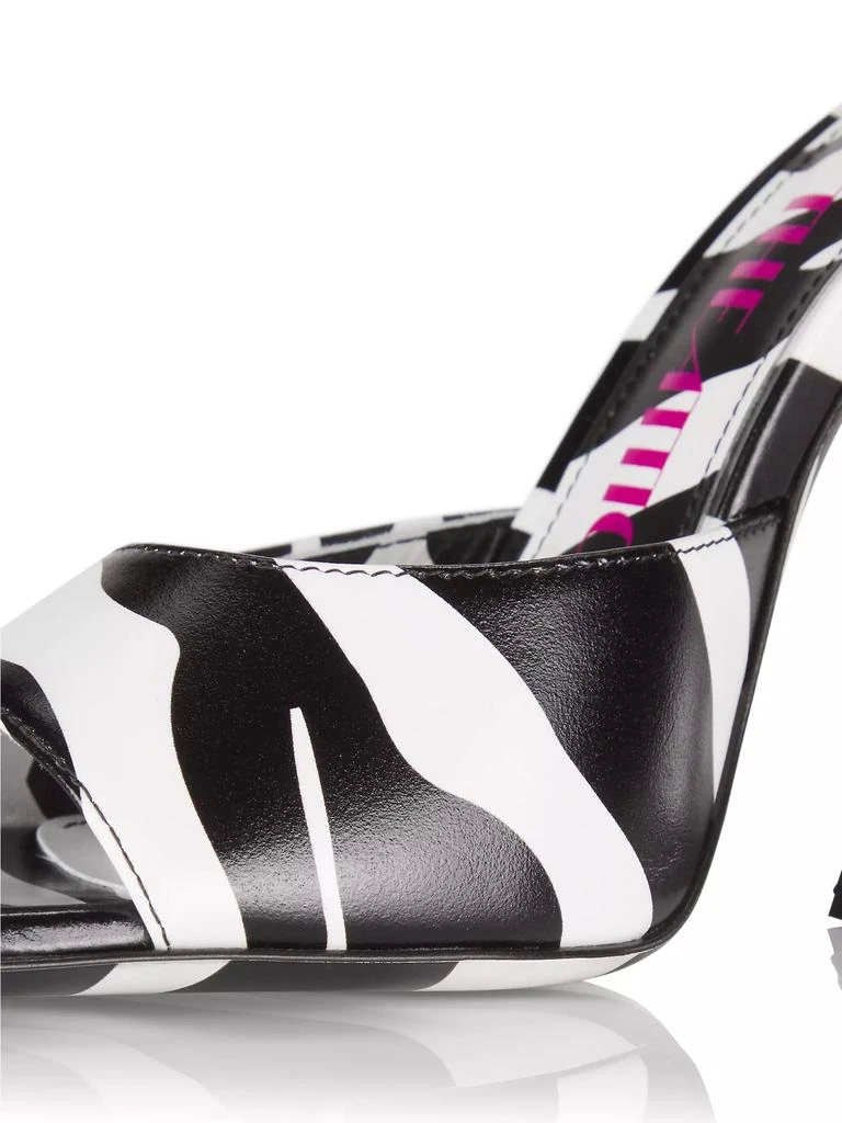 The Attico Devon 115MM Zebra-Print Leather Mules 6
