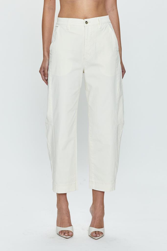 Pistola Denim Eli High Rise Arched Trouser - Eggshell