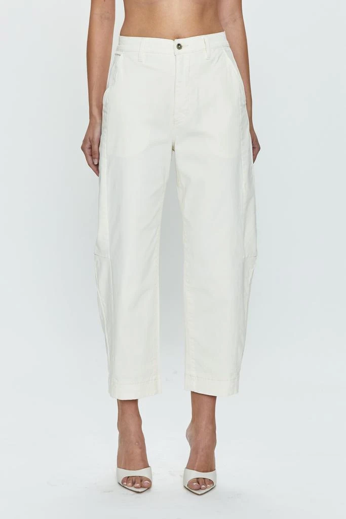 Pistola Denim Eli High Rise Arched Trouser - Eggshell 2