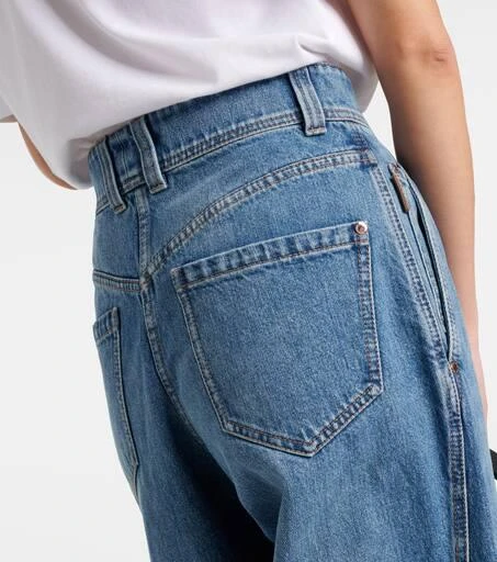 Brunello Cucinelli Pleated high-rise wide-leg jeans 6