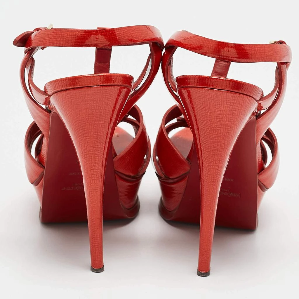 Yves Saint Laurent Yves Saint Laurent Red Patent Leather Tribute Platform Sandals Size 39 5