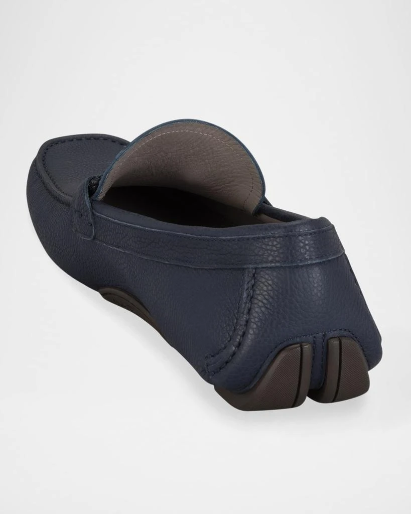 Salvatore Ferragamo‎ Front 4 Driving Shoe leather loafers Blue Men’s Size 10.5E Ferragamo Moc Toe Leather Drivers - Blue Marine | Editorialist main image 4