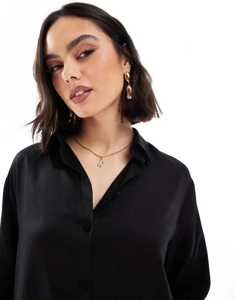 Miss Selfridge Miss Selfridge long sleeve drop waist pleated shirt dress 4