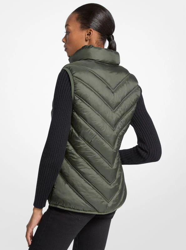 Michael Kors Chevron Quilted Logo Print and Nylon Packable Vest 2