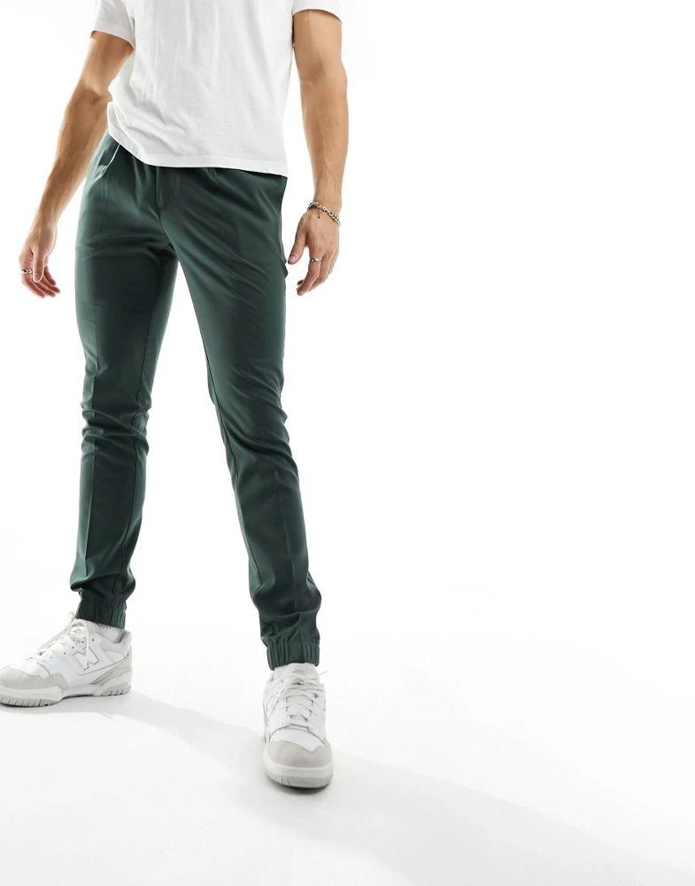 ASOS ASOS DESIGN smart skinny joggers in green 5