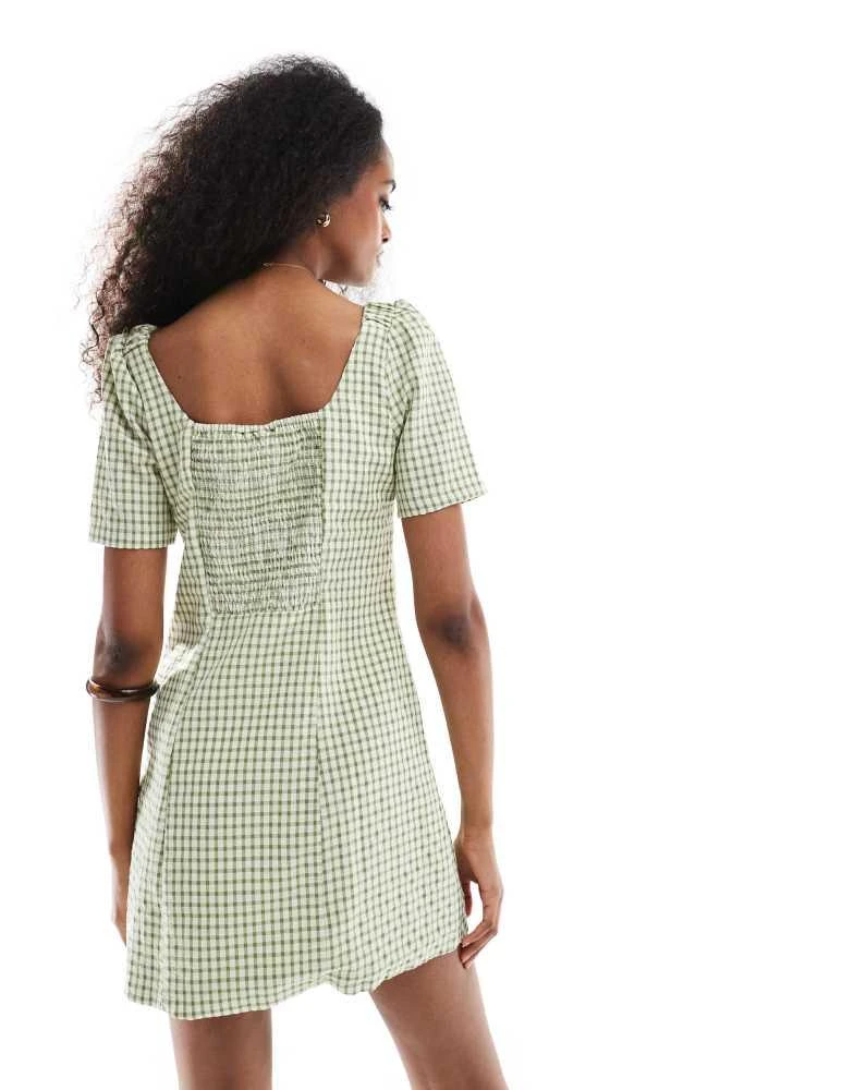 Shop Daisy Street button front milkmaid mini dress in green gingham on Sale  at BeyondStyle  Get 65% Off Daisy Street button front milkmaid mini dress  in green gingham with Limited-Time Flash