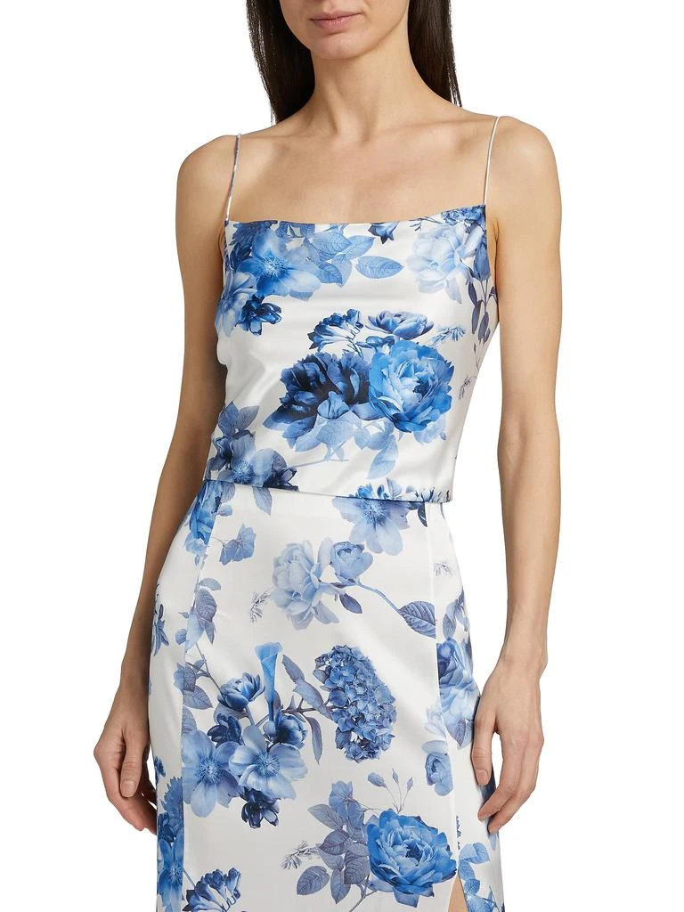 Alice + Olivia Valentina Draped Cropped Corset Top