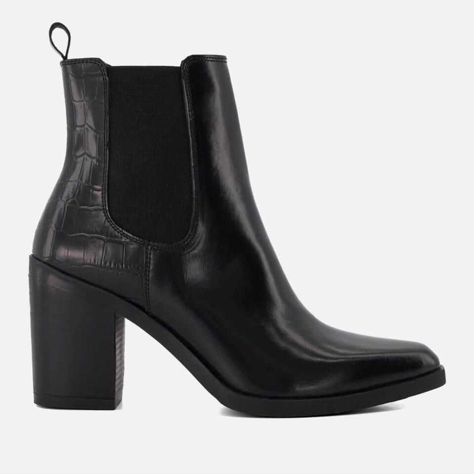 Dune DUNE LONDON WOMENS PROMISING BLOCK-HEEL LEATHER WESTERN BOOTS