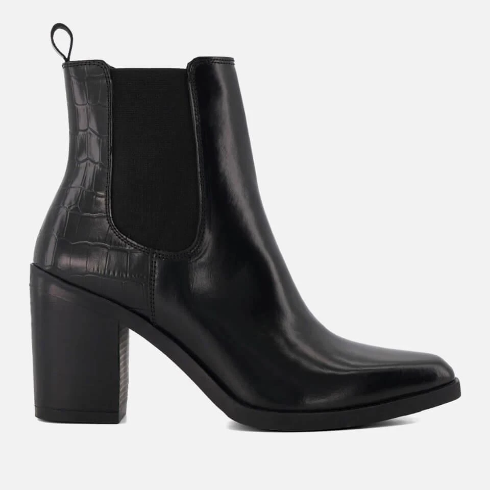 Dune DUNE LONDON WOMENS PROMISING BLOCK-HEEL LEATHER WESTERN BOOTS 1