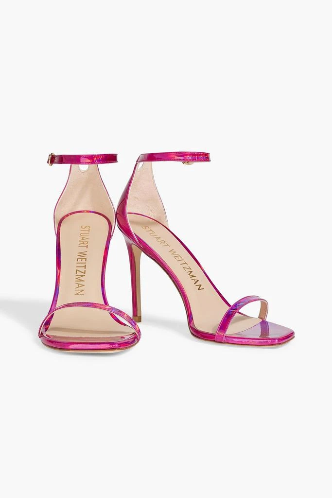 Stuart Weitzman Iridescent-effect glossed sandals 2