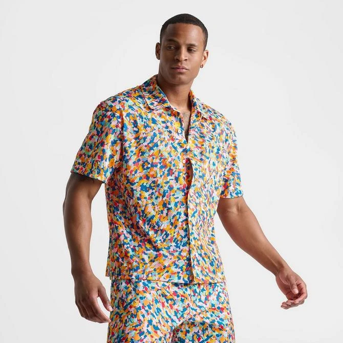 Jordan Men's Jordan Essentials Allover Print Button-Down Poolside Top 3