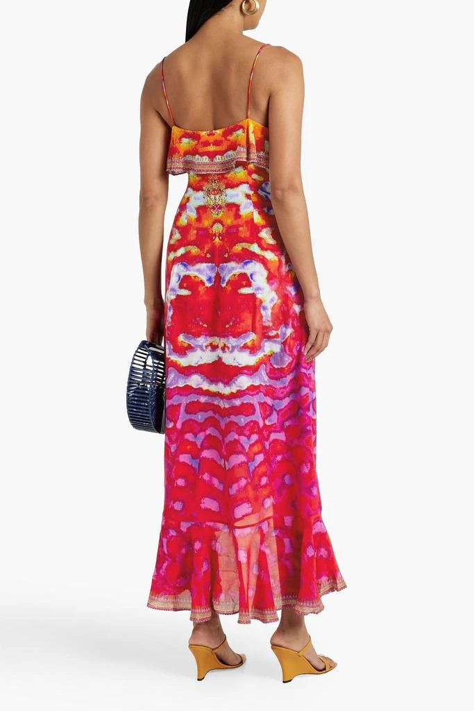 CAMILLA Embellished printed silk crepe de chine maxi wrap dress 3