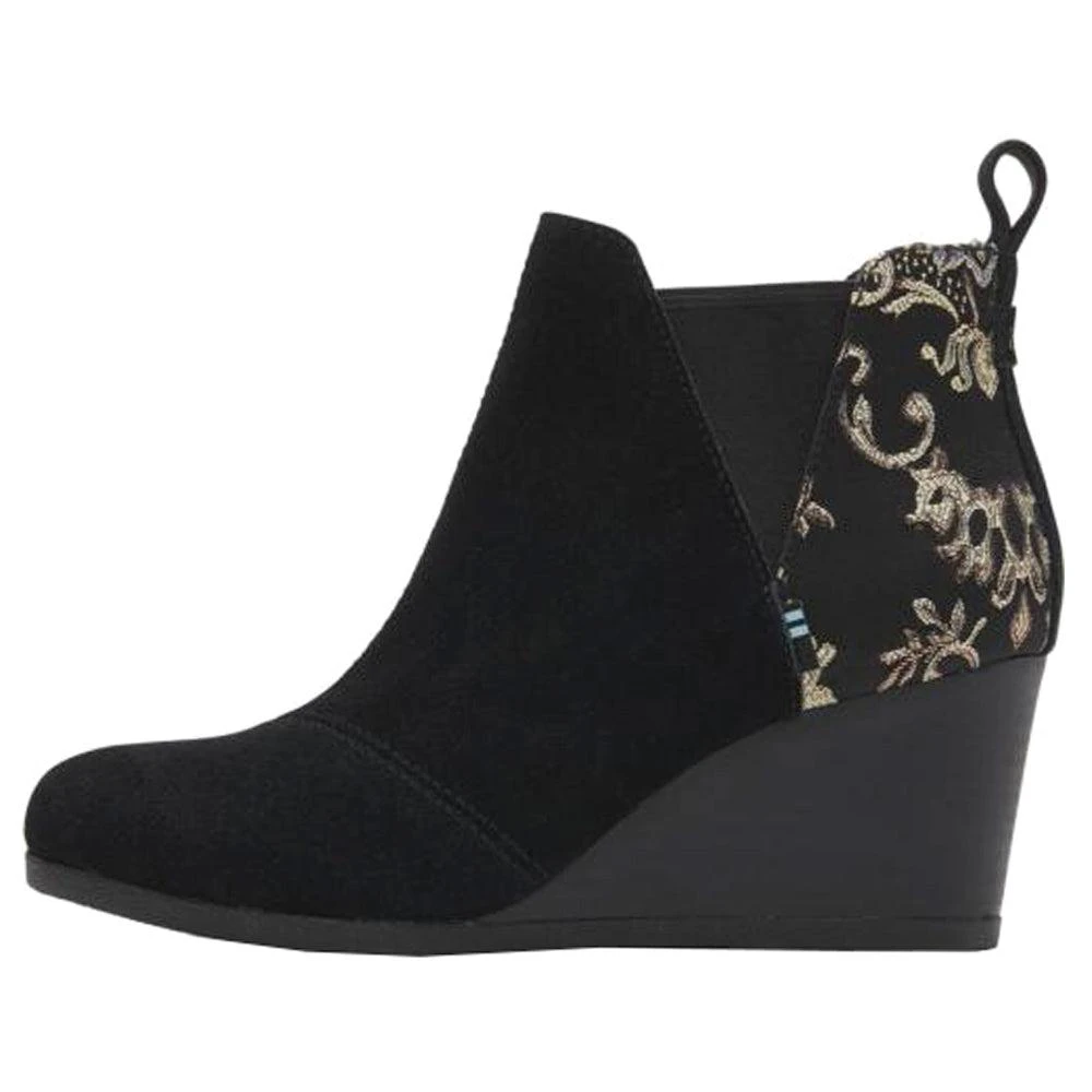 TOMS Kelsey Floral Wedge Round Toe Boots 3