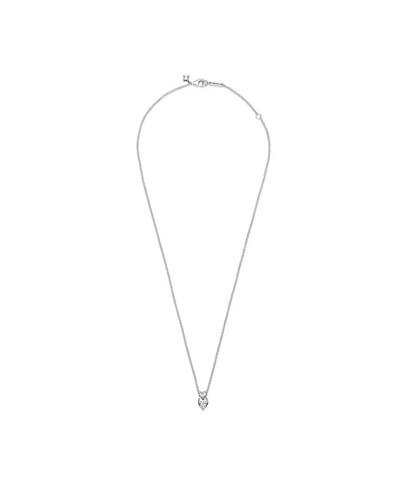 PANDORA Timeless Sterling Silver Double Heart Pendant Sparkling Cubic Zirconia Collier Necklace 3