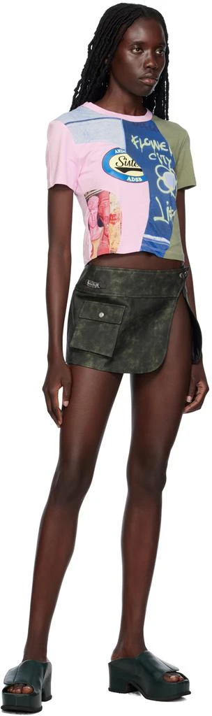 ANDERSSON BELL Khaki Emma Faux-Leather Miniskirt 4
