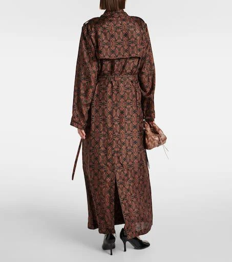 Dries Van Noten Printed silk satin trench coat 3