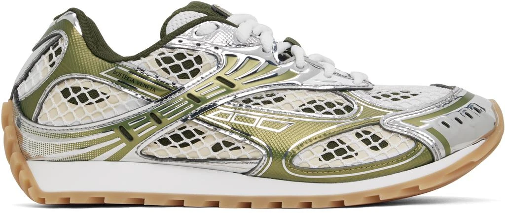 Bottega Veneta Silver & Green Orbit Sneakers 1