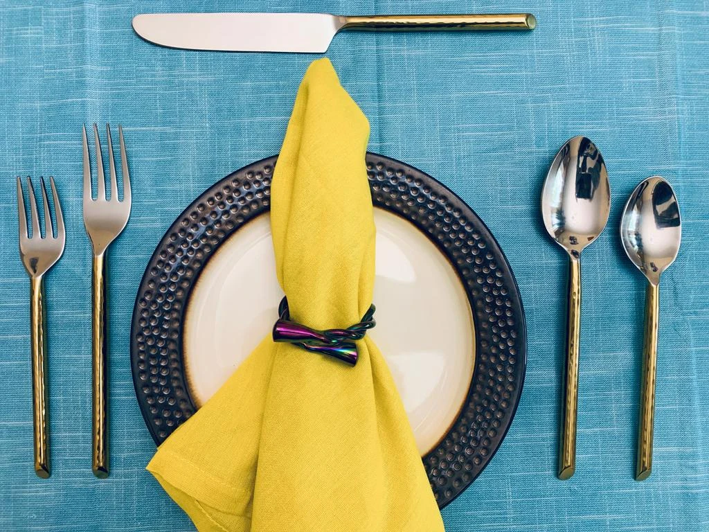 Vibhsa Stainless Steel Gold Flatware set of 20 pieces 3