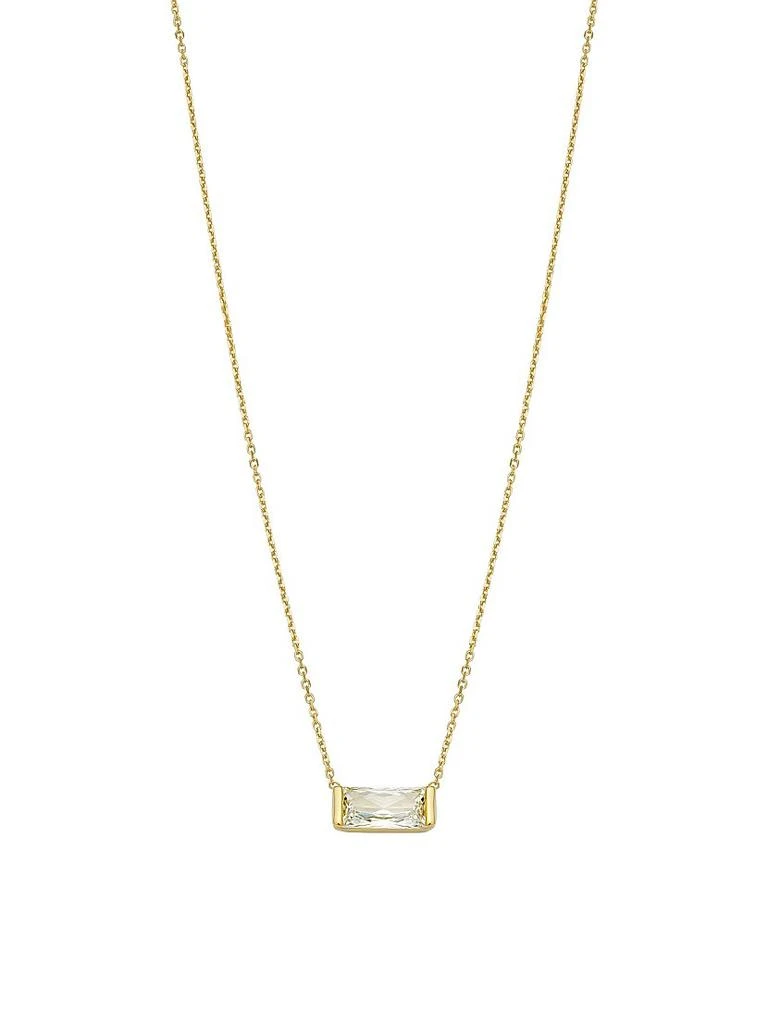 Oradina 14K Yellow Gold Fresco Baguette Bold Pendant Necklace 1
