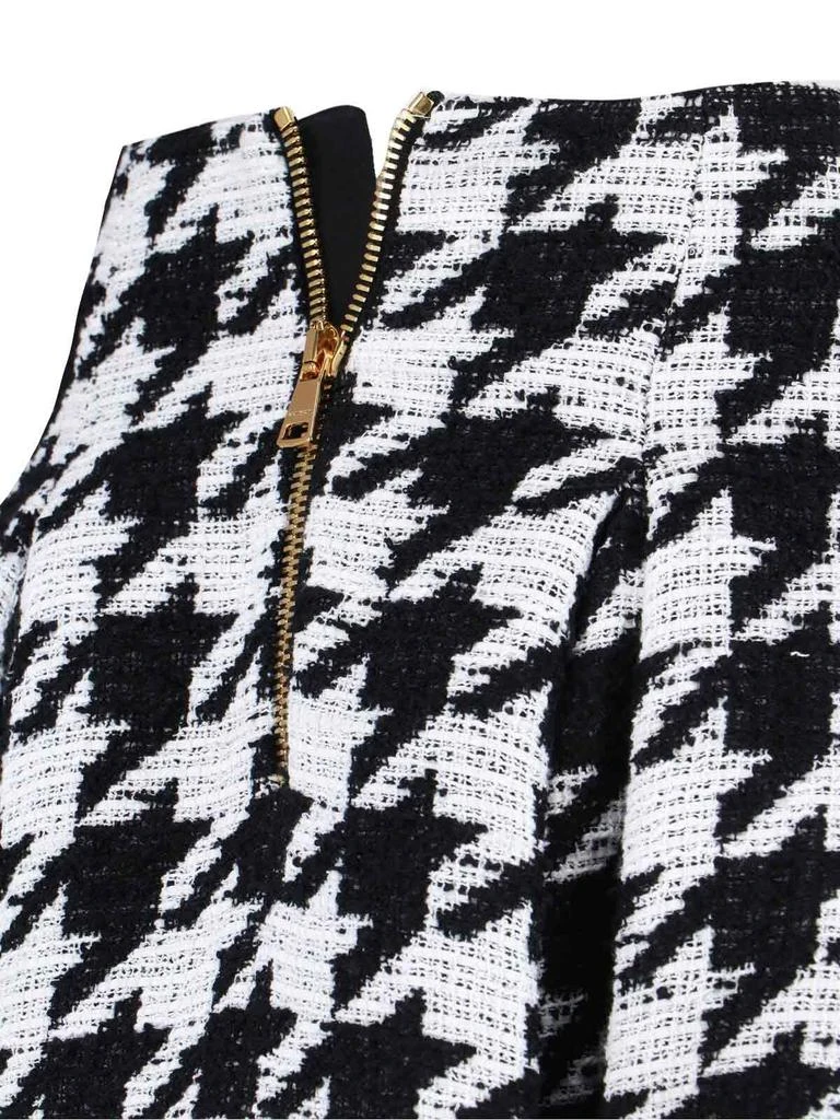 Balmain Balmain Button Embellished Houndstooth Tweed Mini Skirt 5