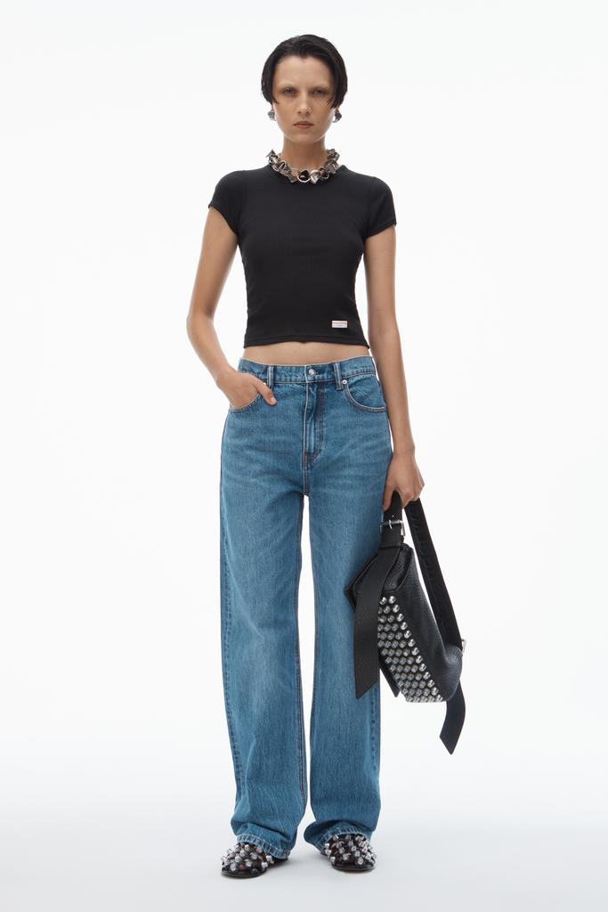 Alexander Wang EZ MID-RISE STRAIGHT-LEG JEANS