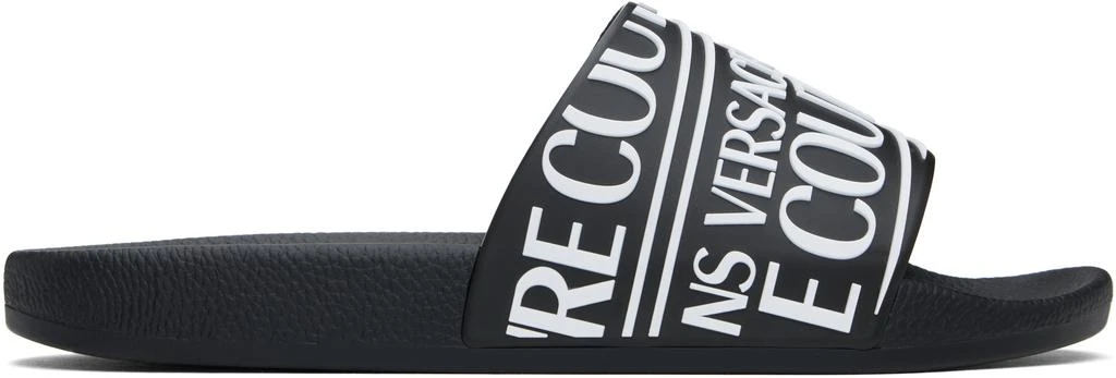 Versace Black Logo Pool Slides 1