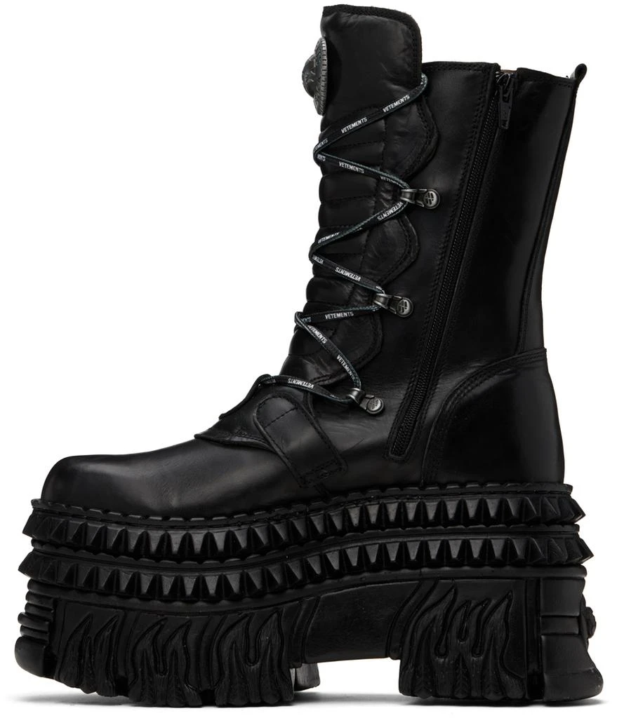 Vetements Black New Rock Edition Lace Up Boots 3