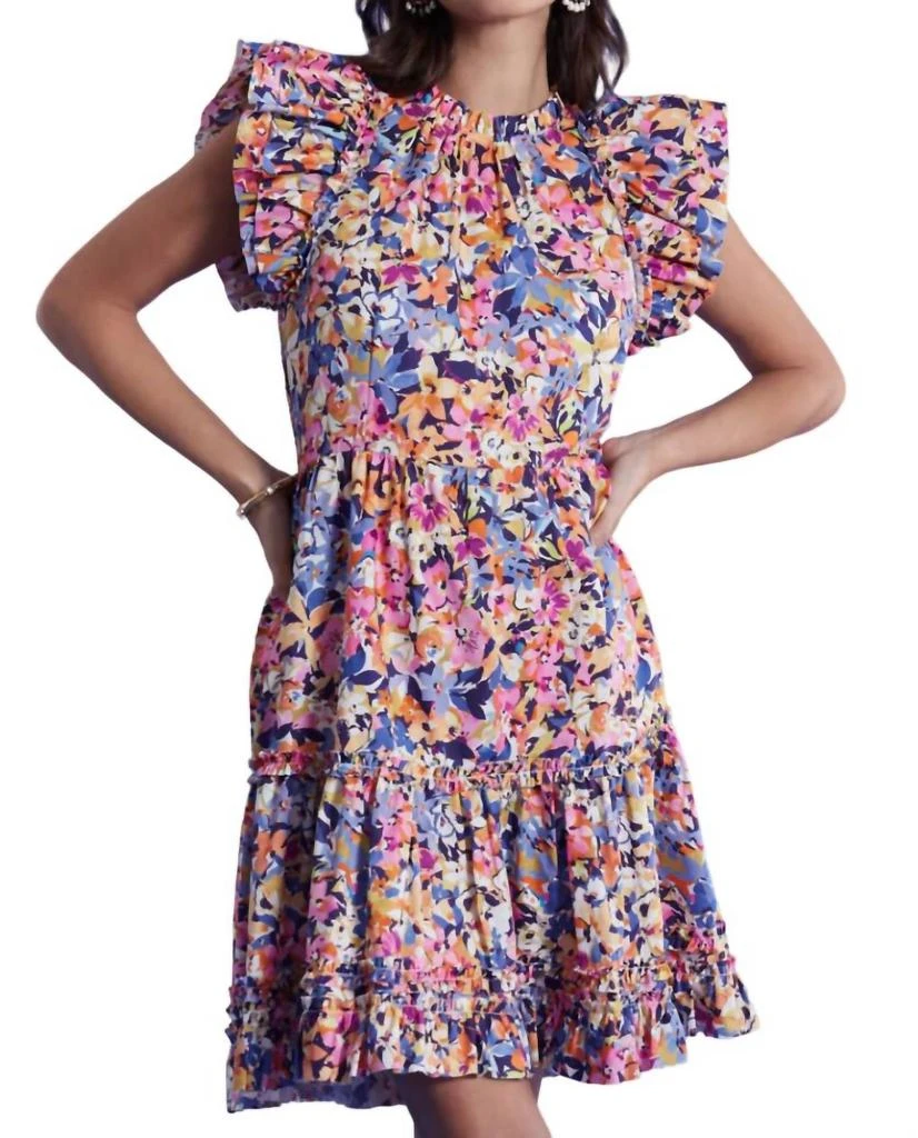 Tyler Boe Ursula Cotton Bouquet Dress In Multi 1